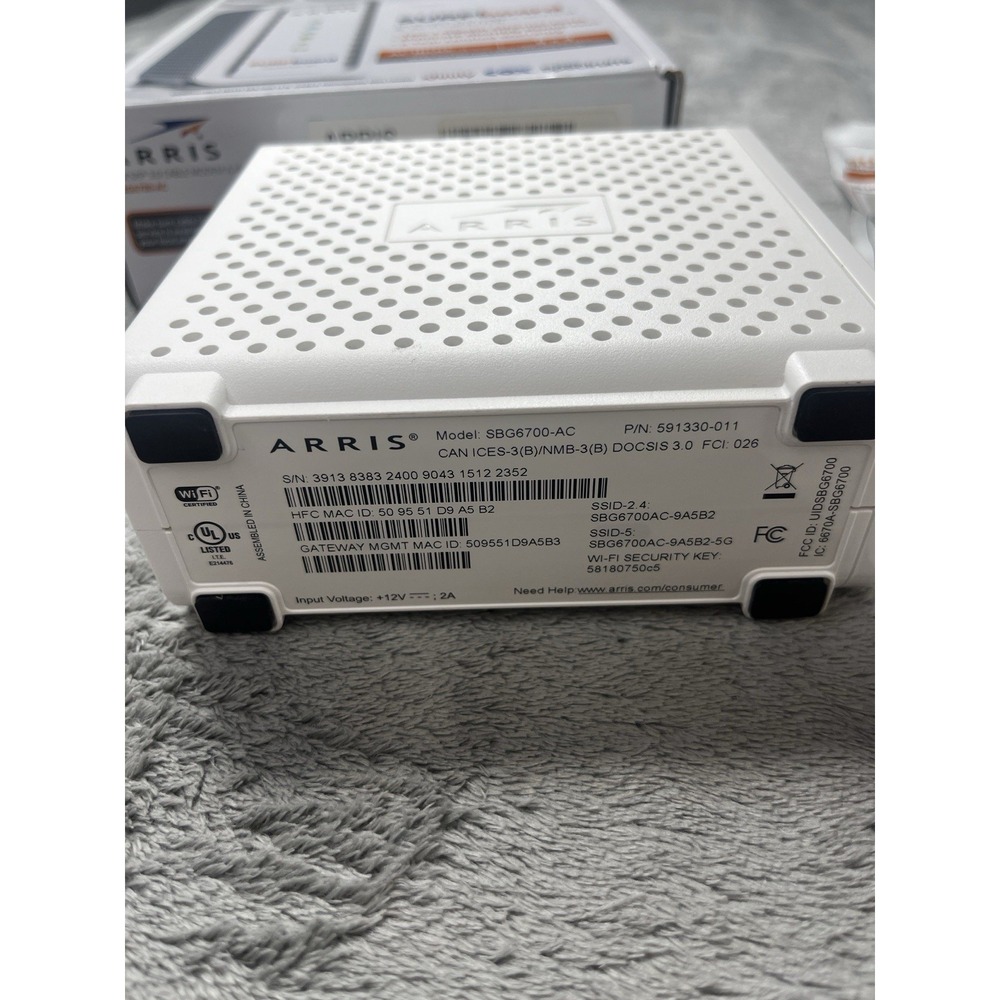 ARRIS SB6183 SURFBoard DOCSIS Speed 3.0 Cable Modem Xfinity Cox Spectrum - White - Picture 5 of 6
